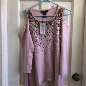 🆕Midnight Velvet Pink Sequined Sweater M